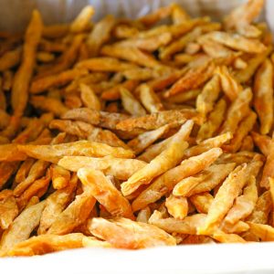fried food on white ceramic plate